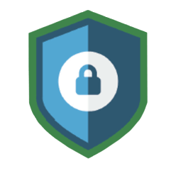 Shield with lock in center